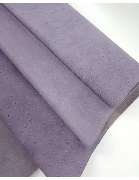 Languid Lavender Ostrich 2024 Embossed Texture Bovine Leather
