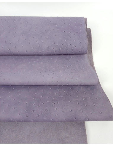 Languid Lavender Ostrich 2024 Embossed Texture Bovine Leather