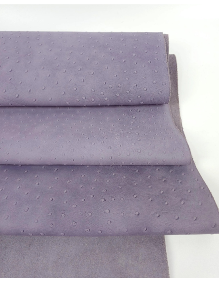 Languid Lavender Ostrich 2024 Embossed Texture Bovine Leather