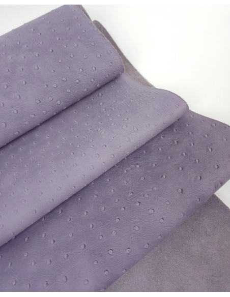 Languid Lavender Ostrich 2024 Embossed Texture Bovine Leather
