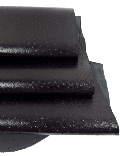 Black Shine Ostrich 2024 Embossed Texture Bovine Leather 2