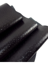 Black Shine Ostrich 2024 Embossed Texture Bovine Leather