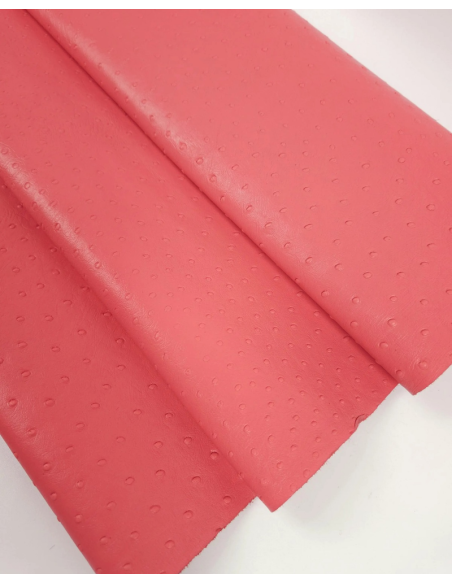 Porcelain Rose Ostrich 2024 Embossed Texture Bovine Leather