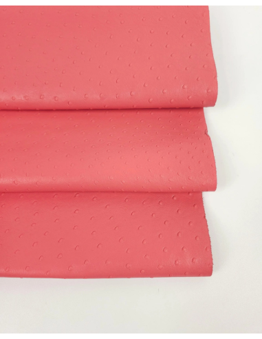 Porcelain Rose Ostrich 2024 Embossed Texture Bovine Leather