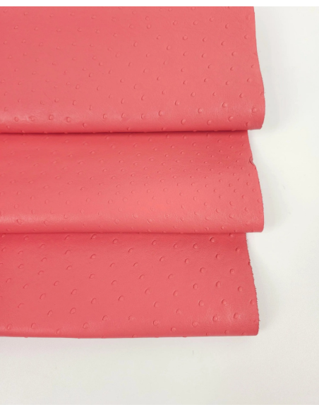 Porcelain Rose Ostrich 2024 Embossed Texture Bovine Leather