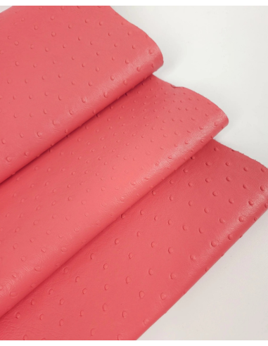 Porcelain Rose Ostrich 2024 Embossed Texture Bovine Leather