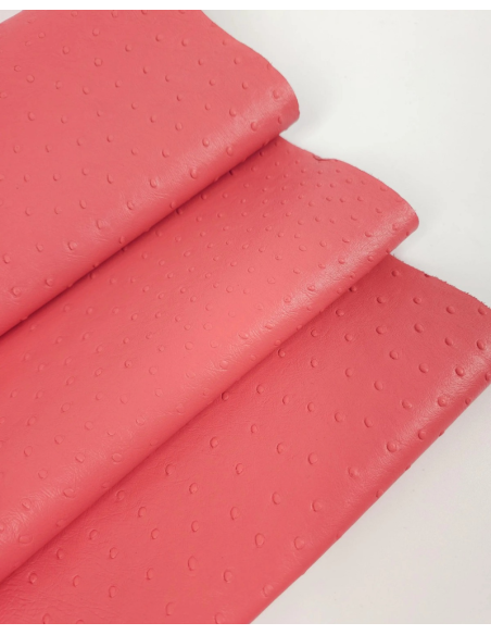 Porcelain Rose Ostrich 2024 Embossed Texture Bovine Leather