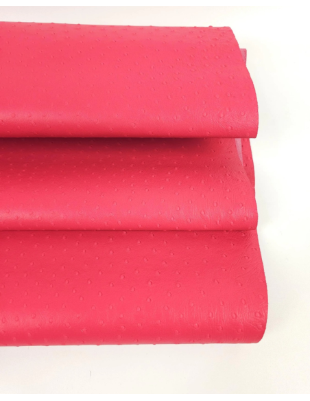 Teaberry Ostrich 2024 Embossed Texture Bovine Leather