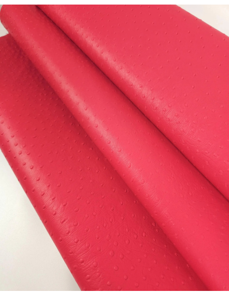 Teaberry Ostrich 2024 Embossed Texture Bovine Leather