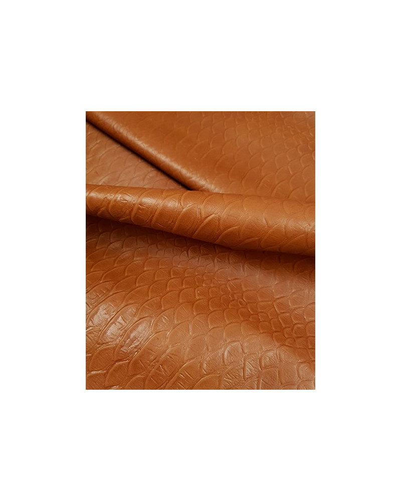 Cognac Snake Anaconda Embossed