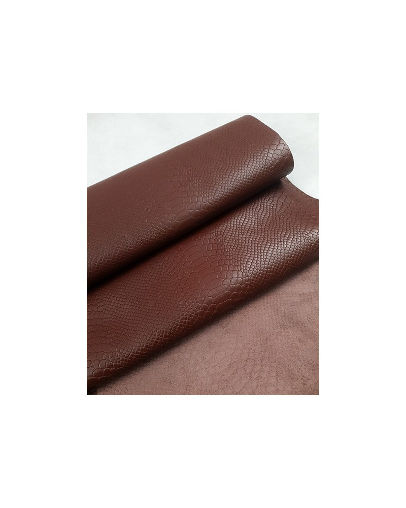 Chocolate Anaconda Embossed Amazing Relief Snake 0Z 1988 Leather