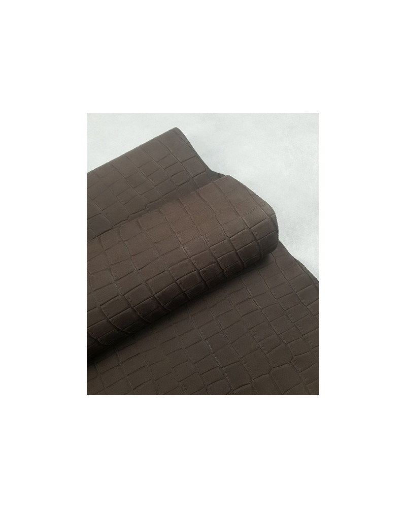 Brown Coffee Embossed Amazing Relief Croco 0Z 1982