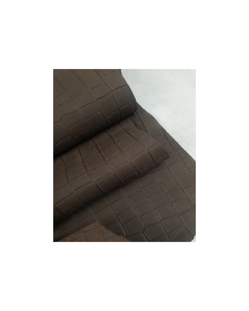 Brown Coffee Embossed Amazing Relief Croco 0Z 1982