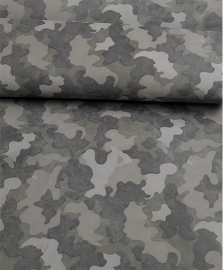 Grey and Green Camo Wool Laundered Calf