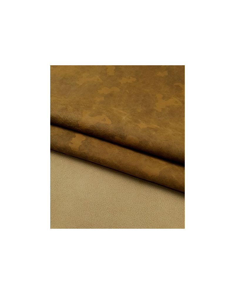 Brown and Beige Camo Wool Laundered Calf