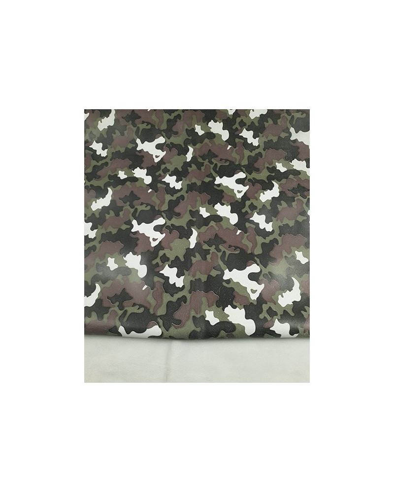 White Green Brown and Blue Camo Suede