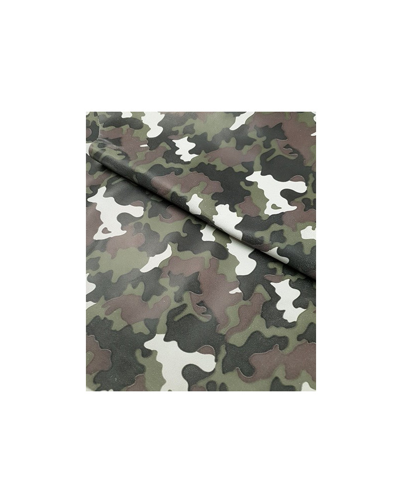 White Green Brown and Blue Camo Suede