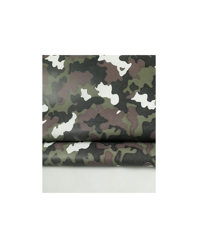 White Green Brown and Blue Camo Suede