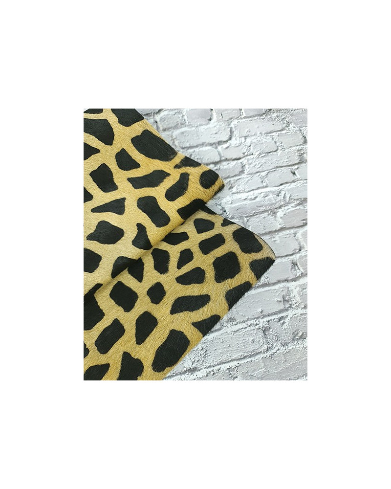 Giraffe Hair on Hide Leather (Animal Print)