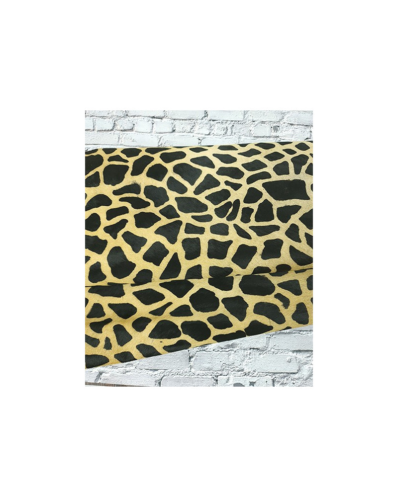 Giraffe Hair on Hide Leather (Animal Print)